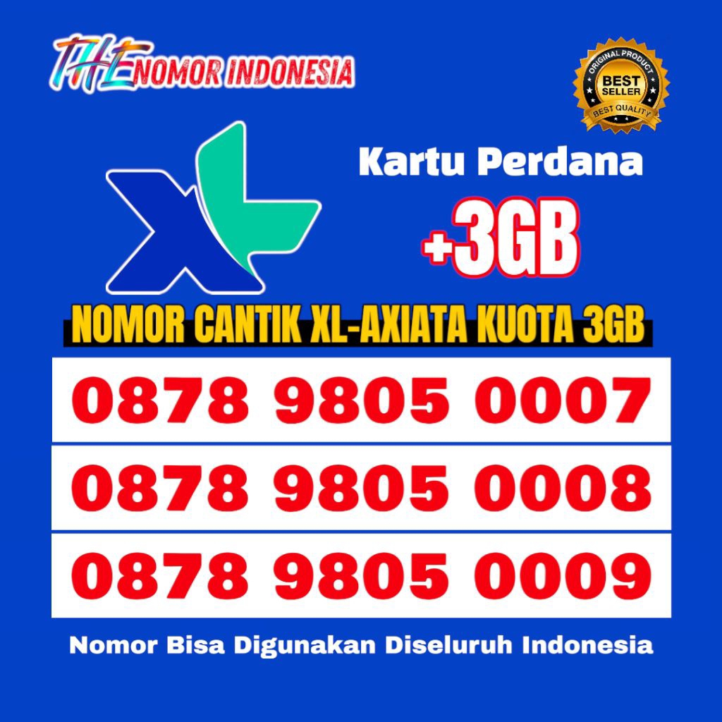 Kartu Perdana Cantik XL - Axiata Support 4G & 5G | Kuota 3GB Nasional (XL-E.004)