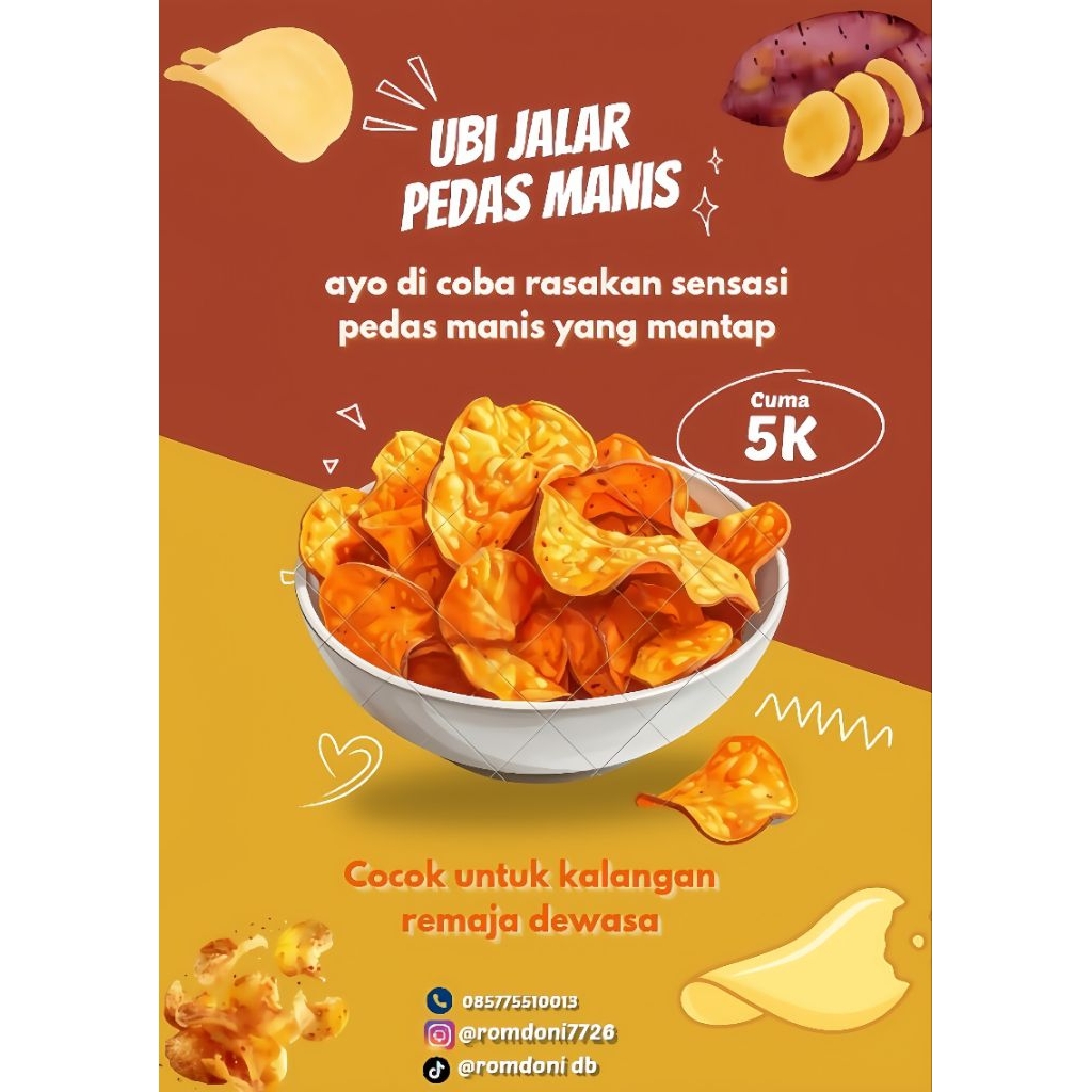 Keripik Ubi Jalar Pedas Manis