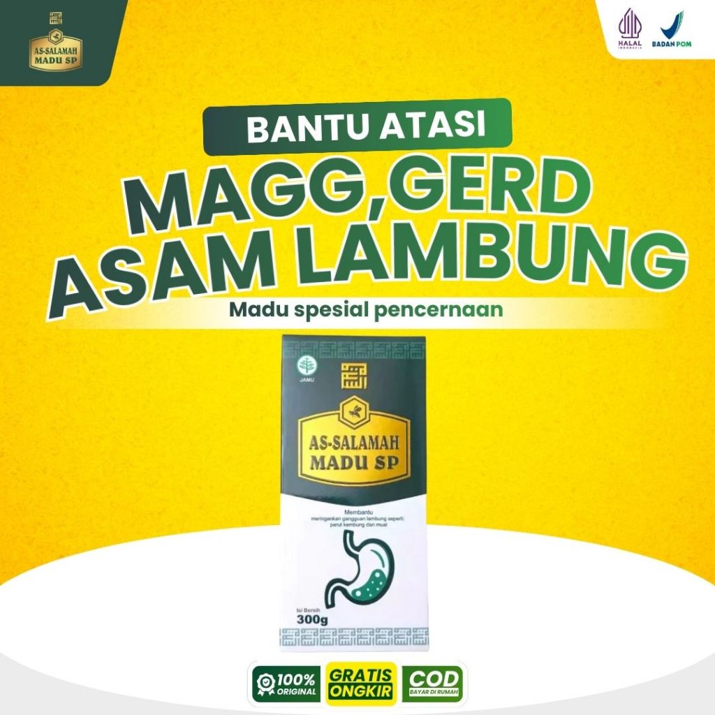 Assalamah Madu Sp Madu Herbal Lambung 350g 100% Membantu atasi Asam Lambung Naik, Maag & Gerd