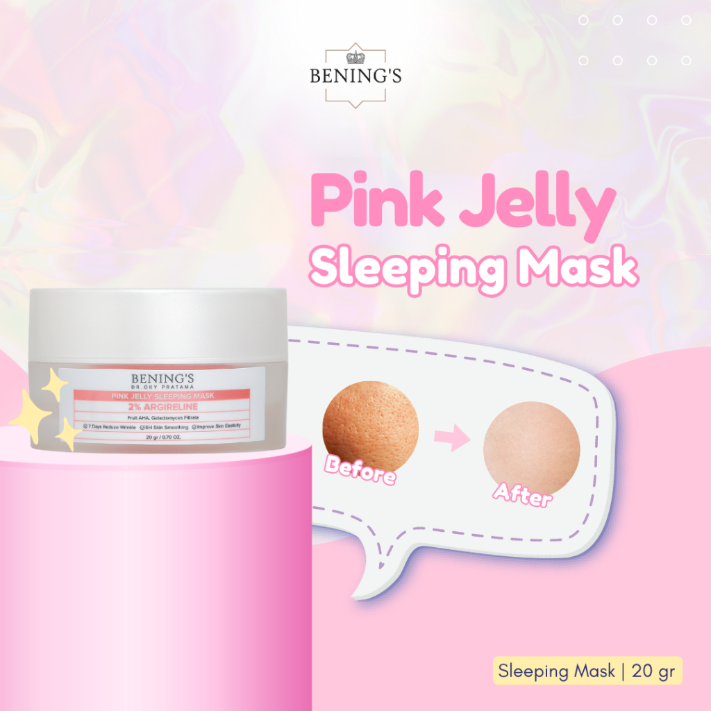 Bening's Pink Jelly Sleeping Mask Moisturizer Pelembab Wajah Mencerahkan by Benings Skincare