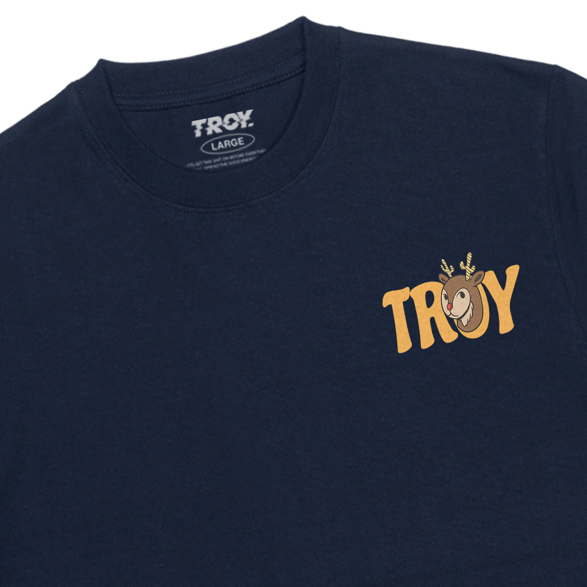 Troy Company Tshirt Navy Blue Deery - Kaos Lengan Pendek Kaos Biru Navy MTD 3413