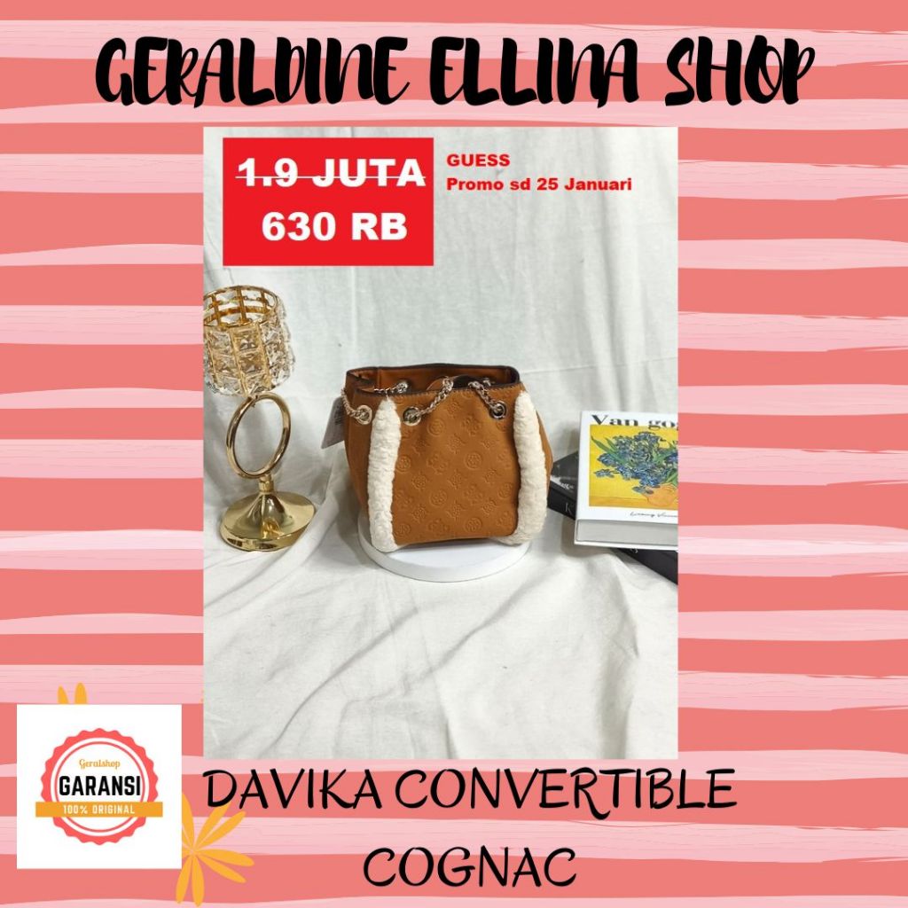 Tas Guess sling bag original sale DAVIKA CONVERTIBLE