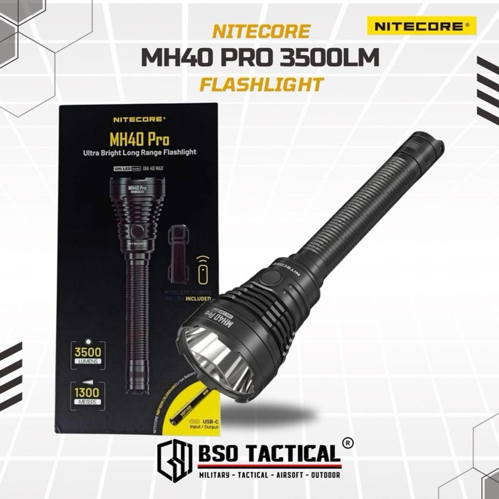 Senter Nitecore MH40 PRO 3500LM IP68 with Remote LED Outdoor Hunting Flashlight ORIGINAL