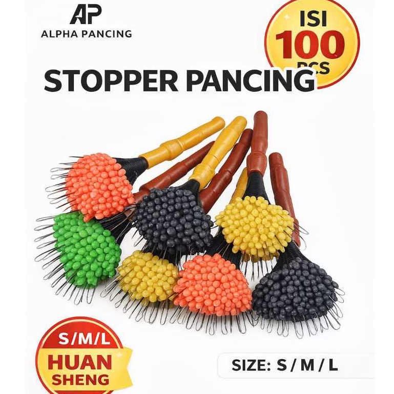 Stopper Pancing HuanSheng isi 100Pcs / Pembatas Pelampung / Stopper Pelampung