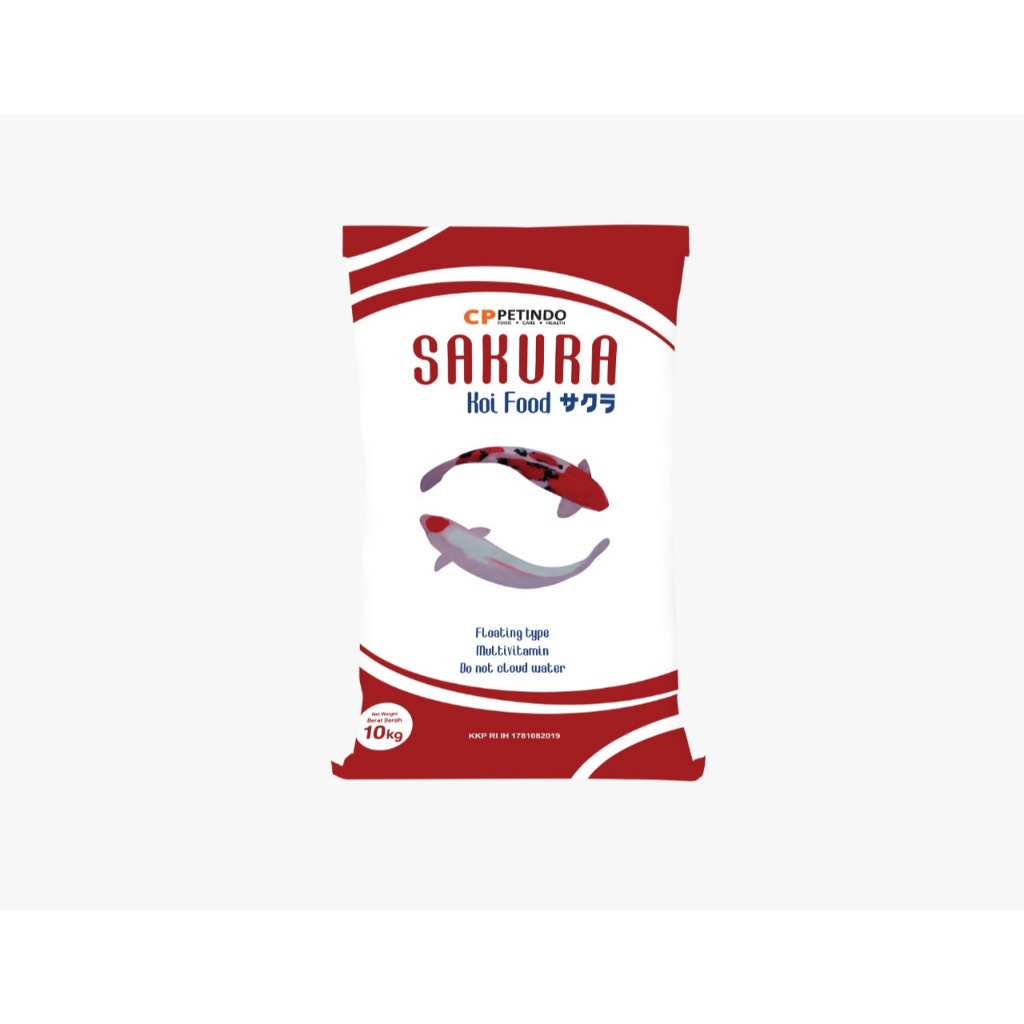 1 Sak Karung 10 Kg Pakan Pelet Ikan Koi SAKURA KOI FOOD Apung 2mm, 5mm Pelet Ikan Koi Hias Makanan I