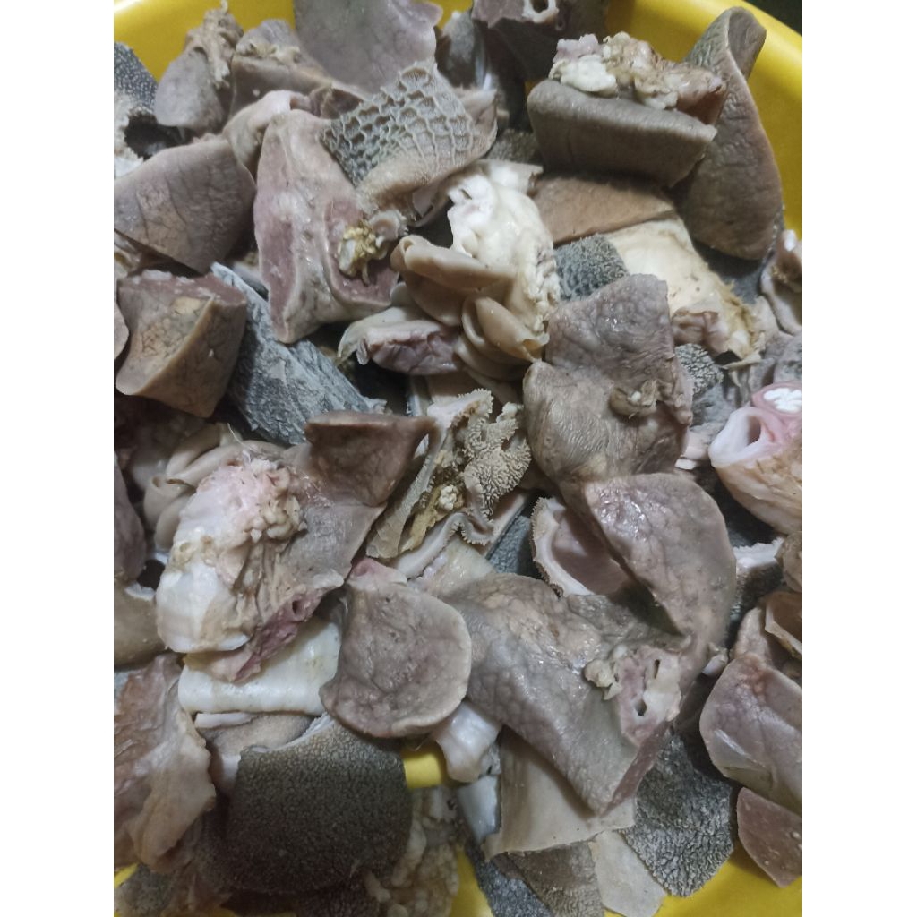 jeroan babat kambing sudah di rebus