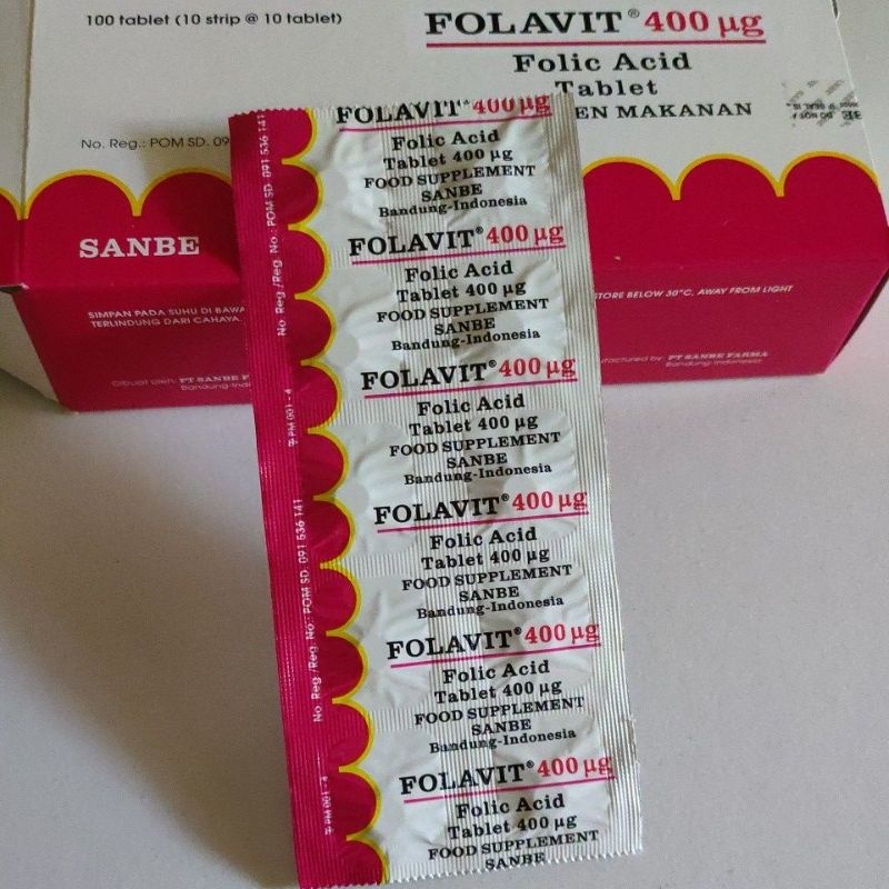 Folavit Asam Folat 400mcg - Suplemen Asam Folat Ibu Hamil & Menyusui