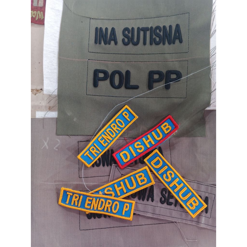 NAMA BORDIR DISHUB TIMBUL 3D BORDIR KOMPUTER