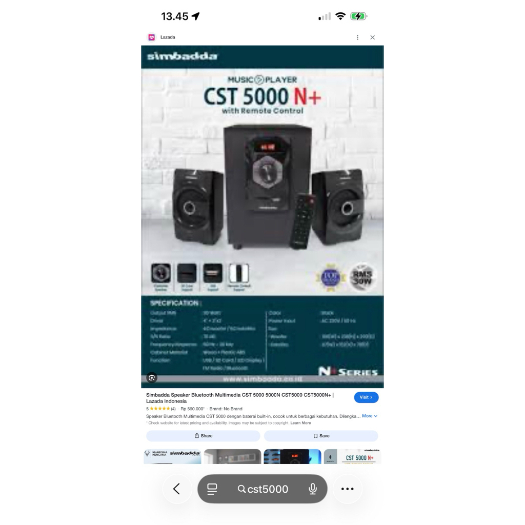 SIMBADDA CST5000 BLUETOOTH SPEAKER
