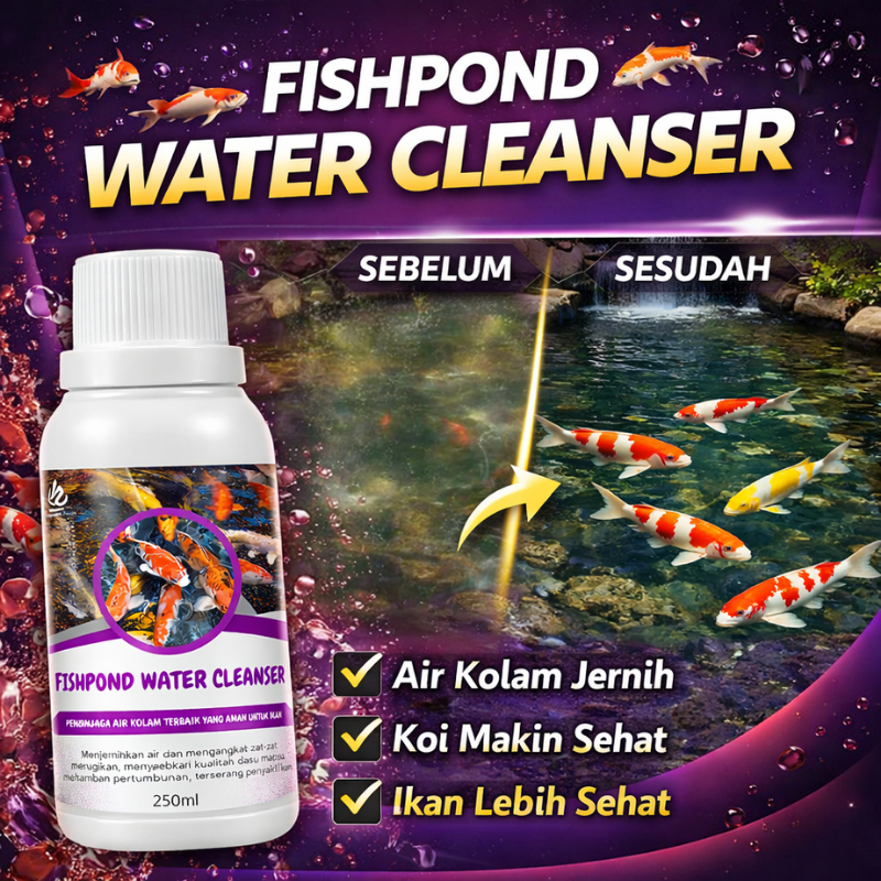FISHPOND WATER CLEANSER - Penjernih Air Kolam - Happy Clean Store - Menjernihkan Dan Mendukung Keseh