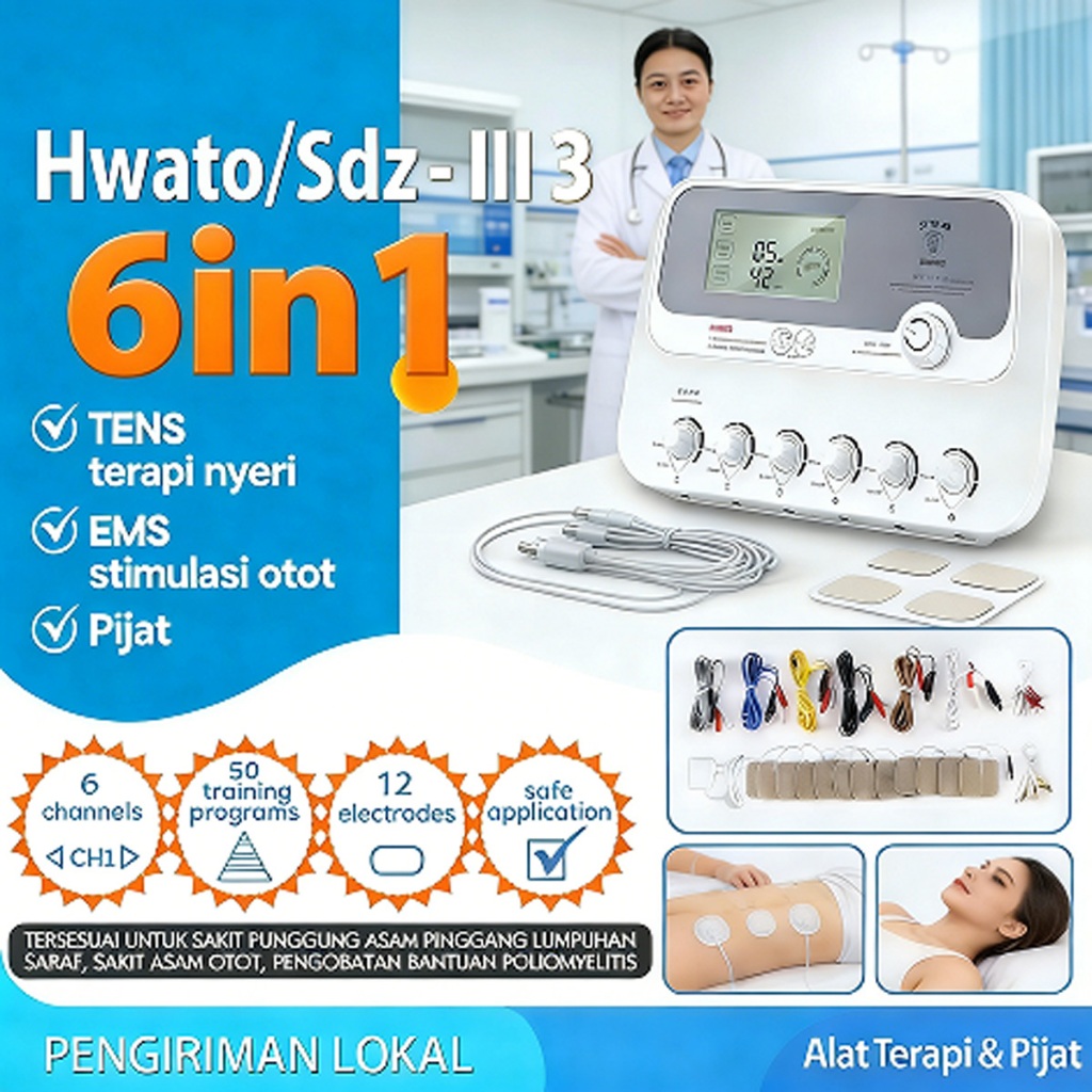 6 Saluran Portable SDZ-III Stimulator Akupuntur Hwato sdz iii Tens Hwato Tens Fisioterapi Alat Tens 