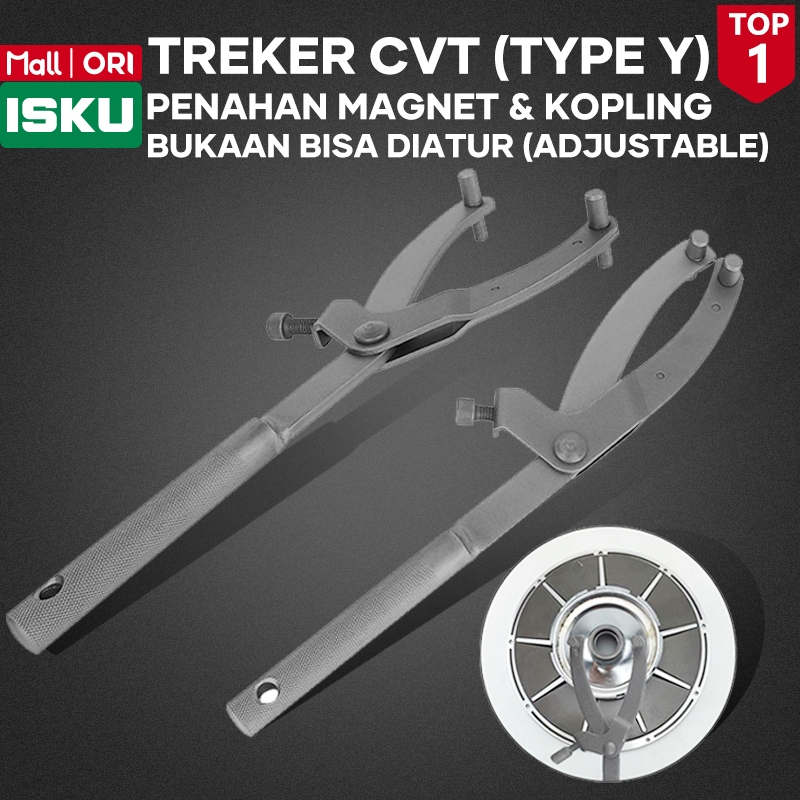 ISKU Treker CVT Kunci Tahanan Magnet Kopling Y Flywheel Holder Pliers Alat Buka Mangkok Ganda Pulley