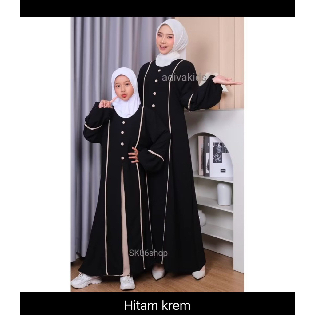 abaya couple ibu dan anak perempuan / gamis lebaran