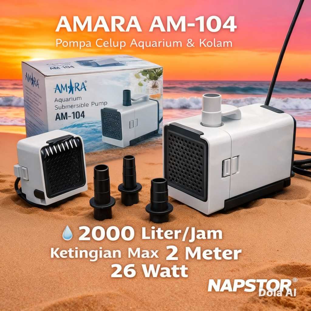 Pompa Air Celup Amara AM 104 Filter Aquarium Kolam Ikan Aquascape 104