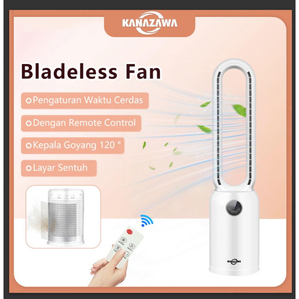 KANAZAWA KIPAS ANGIN tanpa baling Layar Led  Kipas Tanpa Baling-baling dengan