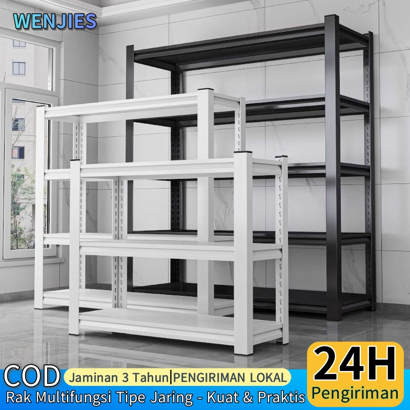 Rak Besi Siku 5susun Rak Susun Serbaguna Rak Gudang Rak Supermarket Rak Dapur 60*30*180CM