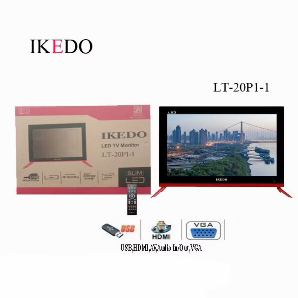 TV Digital LED IKEDO 20 inch DVB-T2. RTD-20P1. Layar jernih