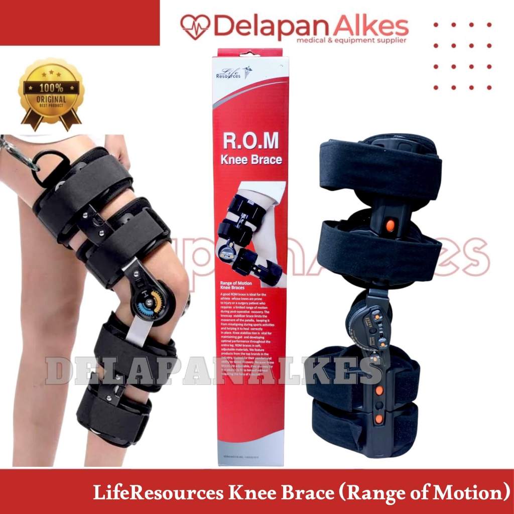 Life Resources Knee Brace ROM Range Of Motion Penyangga Lutut Ligamen Ortopedi Universal Free Size