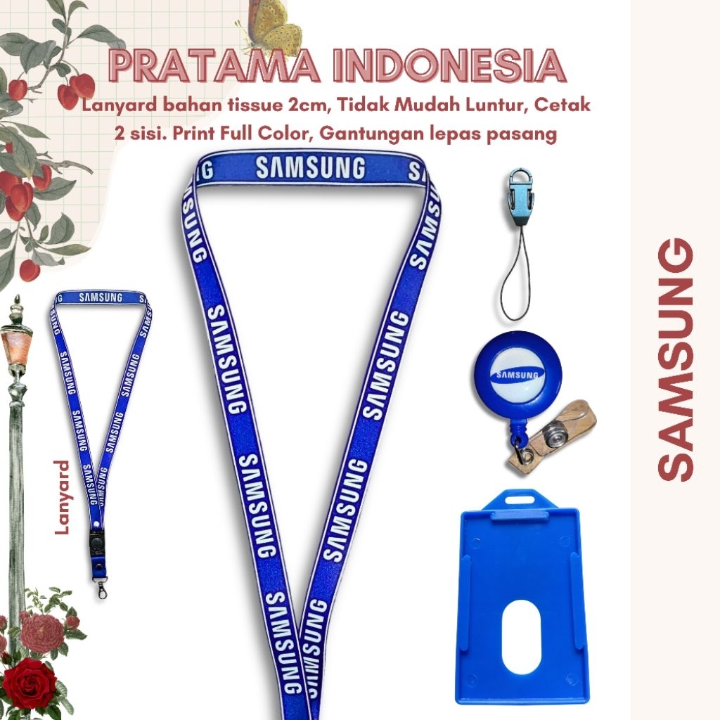 READY LANYARD / TALI ID CARD SAMSUNG BIRU | GANTUNGAN TALI ID CARD SAMSUNG BIRU [STOK MELIMPAH] HARG