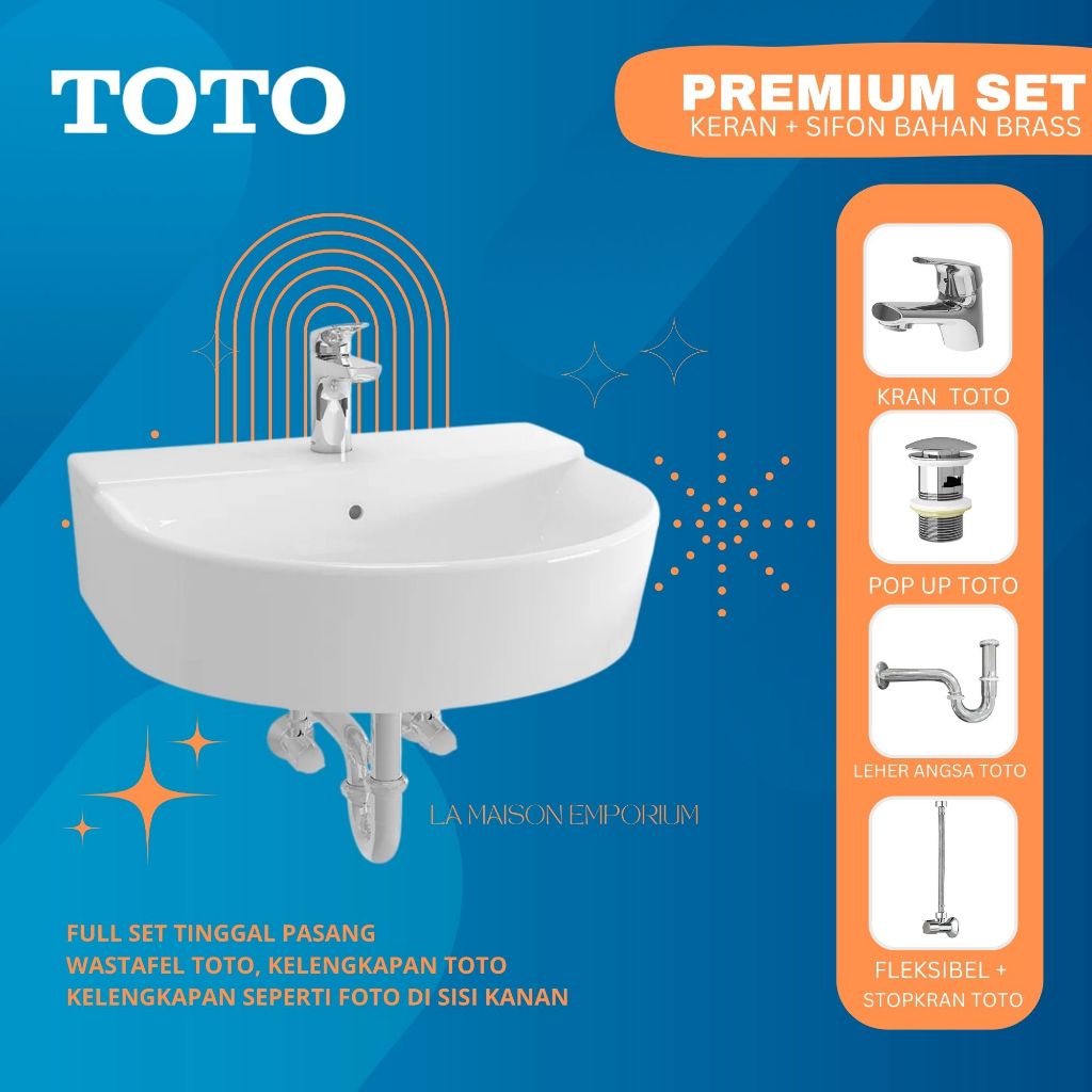 Wastafel Gantung TOTO Estetik Minimalis / Washtafel LW897CJ LW 897 CJ