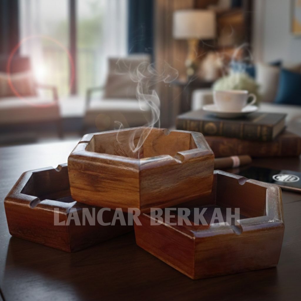 Asbak kayu unik/asbak Hexagonal/asbak kotak
