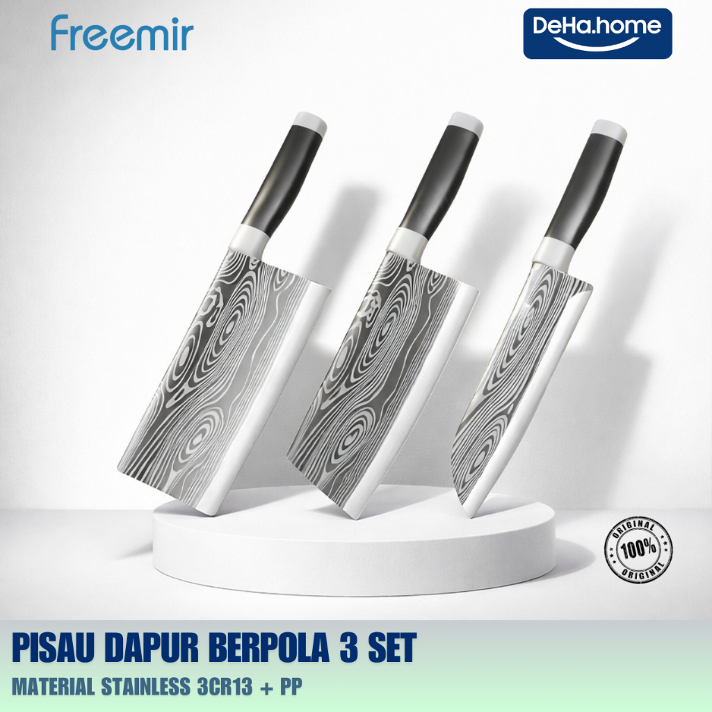 FREEMIR PISAU DAPUR BERPOLA 3 SET