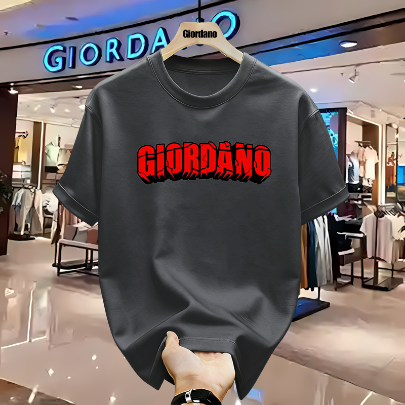 Giordano T-Shirt Pria Original Casual Streetwear Cotton Combed Tidak Panas