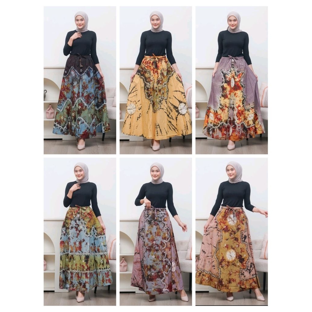 rok batik cap lebar payung - rok lebar payung - rok batik cap premium - rok batik sogan premium