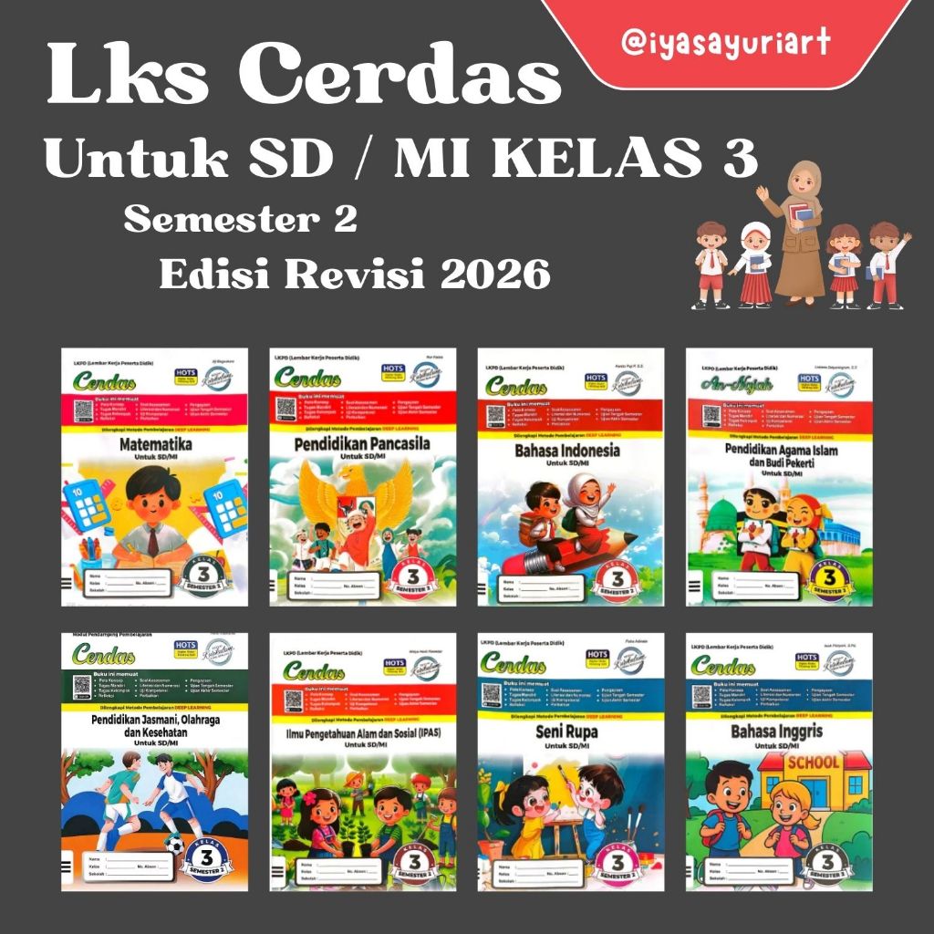LKS Cerdas kelas 4 untuk SD/Mi Semester 1 & 2 Kurikulum Merdeka Penerbit Pustaka Grafika