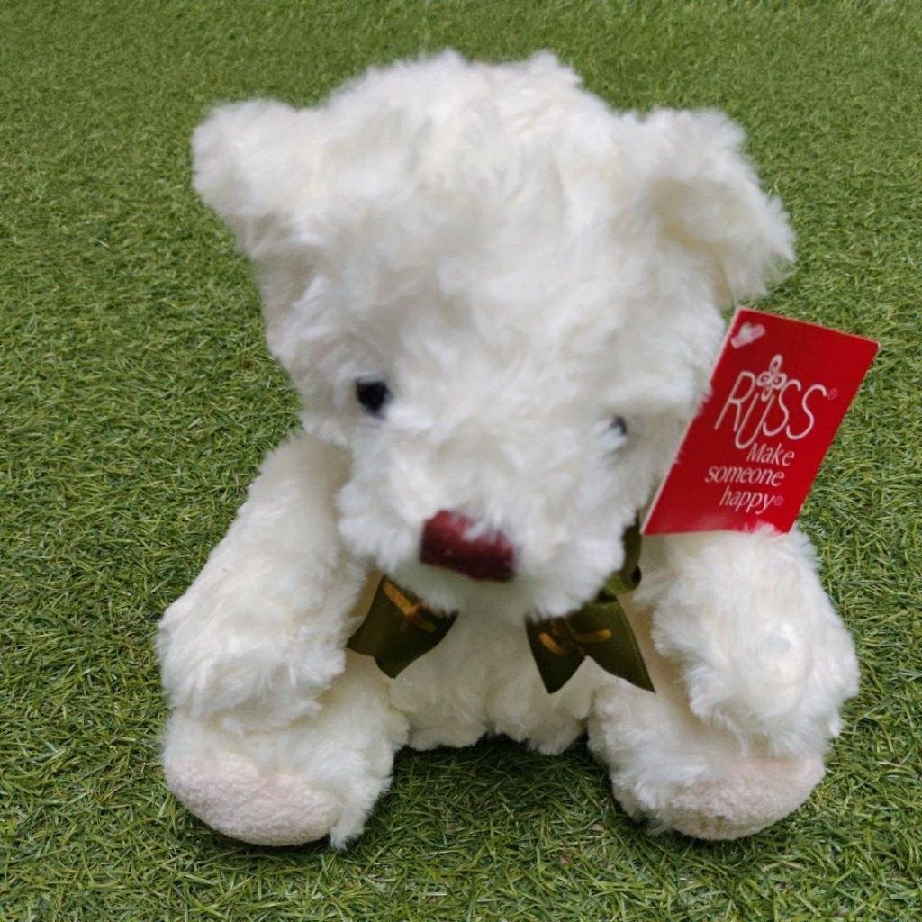 Boneka Teddy Bear Harrods Putih bulu mawar berkilau - hadiah ulang tahun