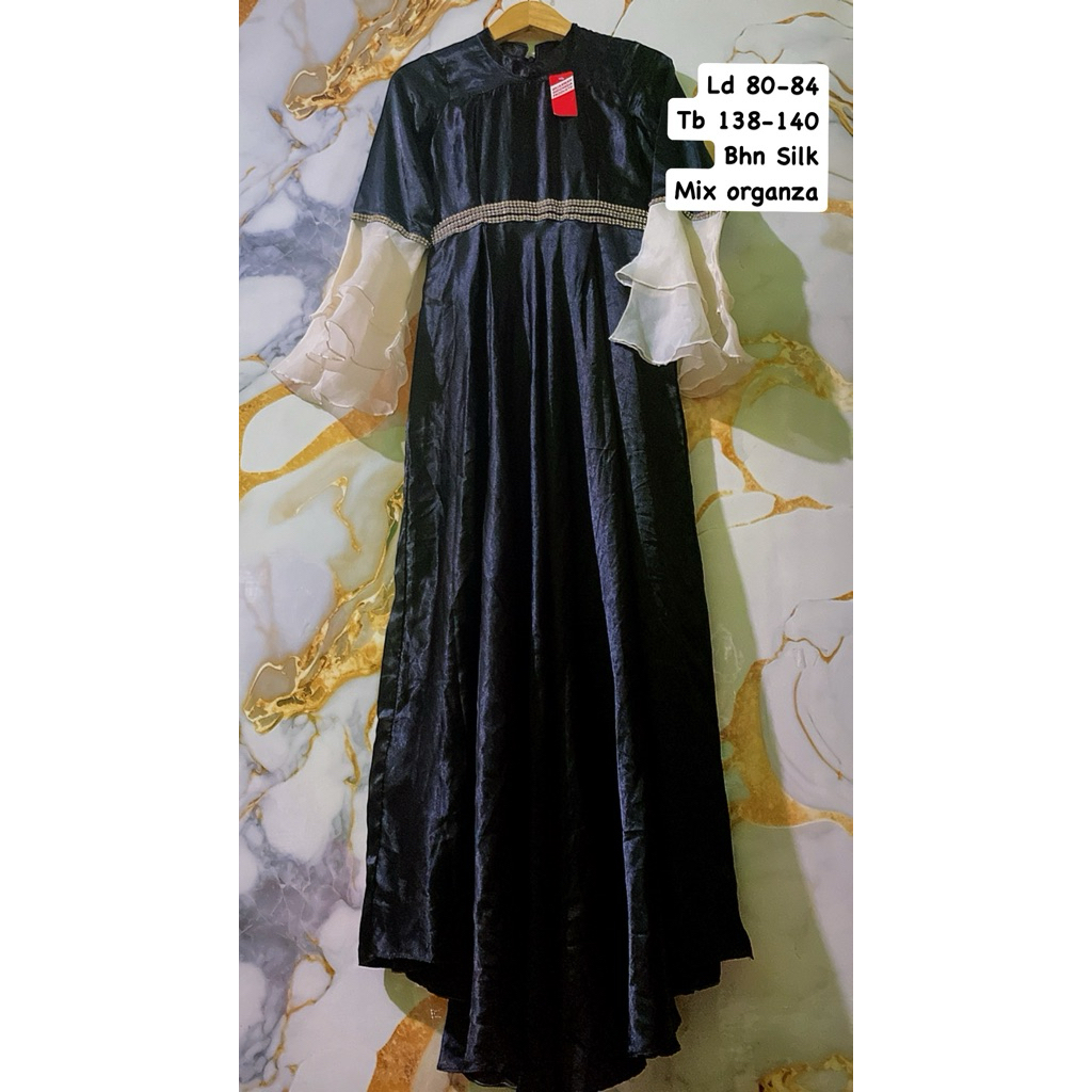 PL New Gamis Wanita Pesta Mewah Warna Hitam