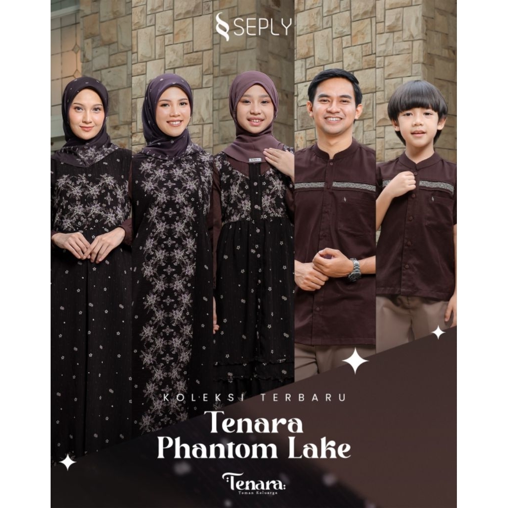 Tenara Phantom Lake Sarimbit Keluarga SEPLY | Baju Couple Keluarga Muslim Ayah Ibu Anak Warna Hitam 