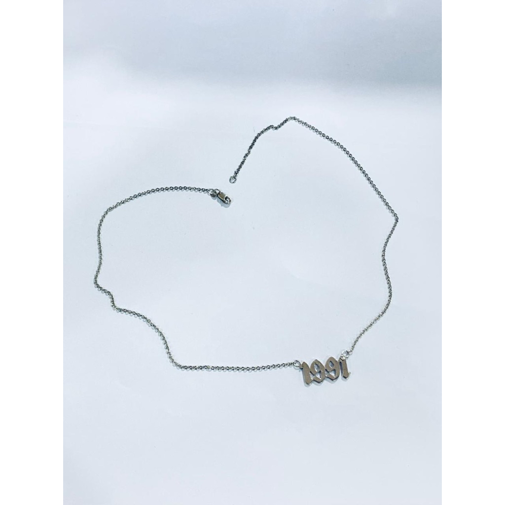 Kalung Perak 925 Inisial Tahun Lahir 1991