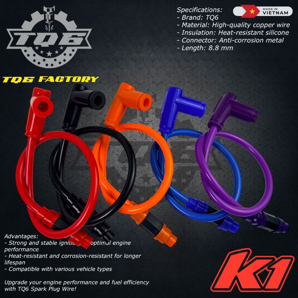 Kabel Busi TQ6 K1 RACING Cangklong Tutup Kop Busi Untuk Beat Vario Mio Sporty Spacy RX-King Multiwar