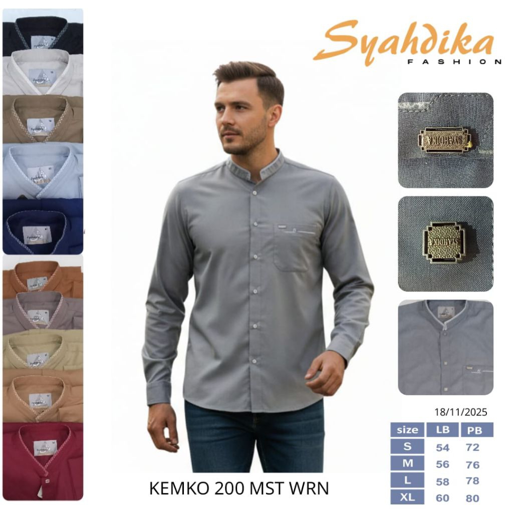 Koko Kemko Katun Premium Lengan Panjang | Koko Katun Toyobo Premium | Koko Lengan Kemeja by Syahdika