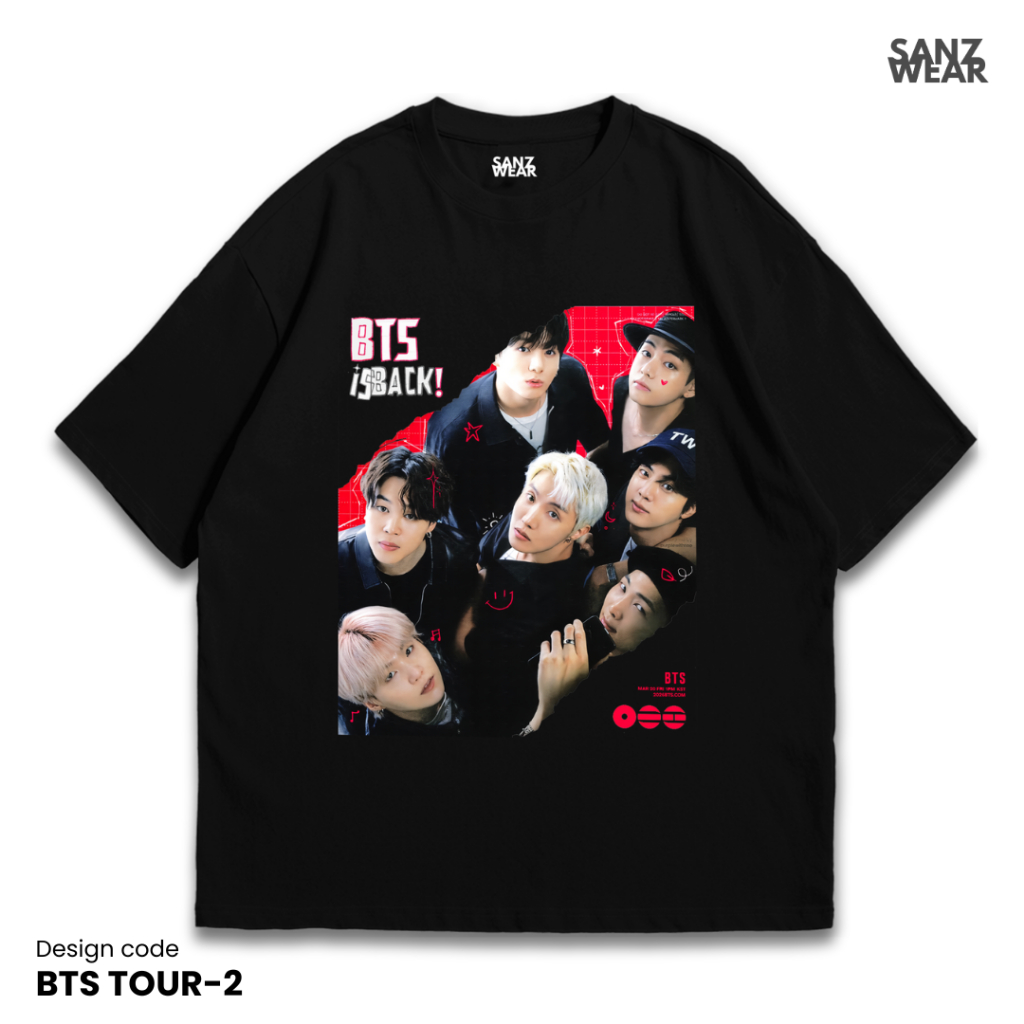 SANZ kaos BTS TOUR ARIRANG | stonewashed washed t-shirt | black white | BTS TOUR-2
