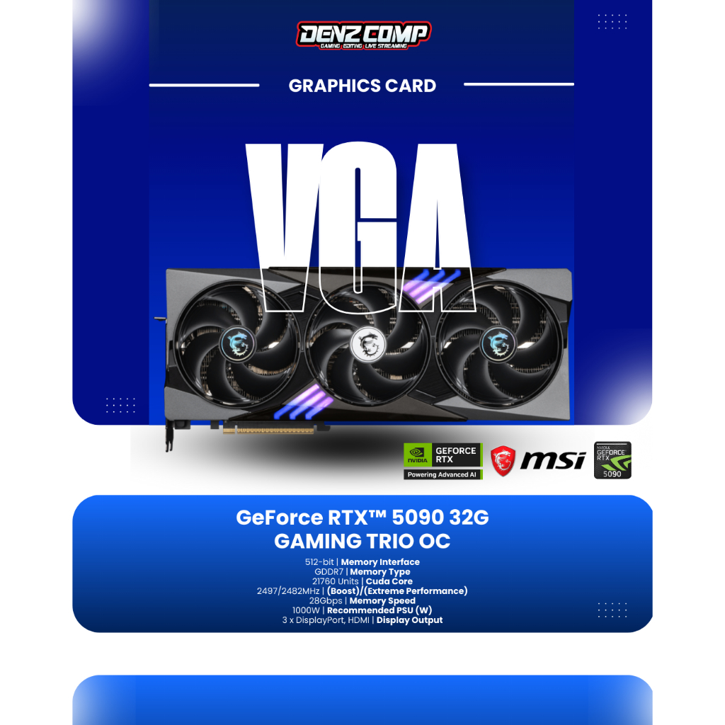 MSI GeForce RTX 5090 32G GAMING TRIO OC GDDR7 / RTX 5090