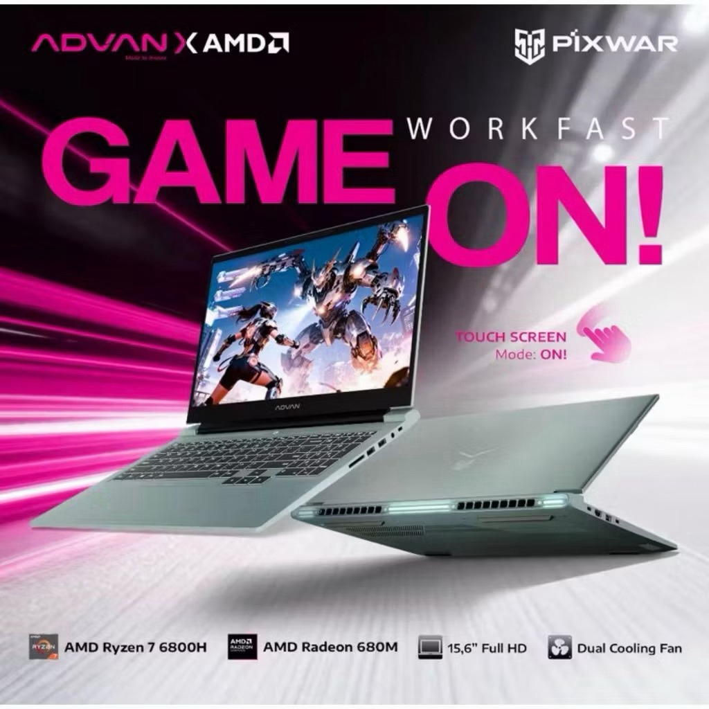 ADVAN PIXWAR T TOUCHSCREEN RYZEN 7 6800H 16GB 512SSD W11