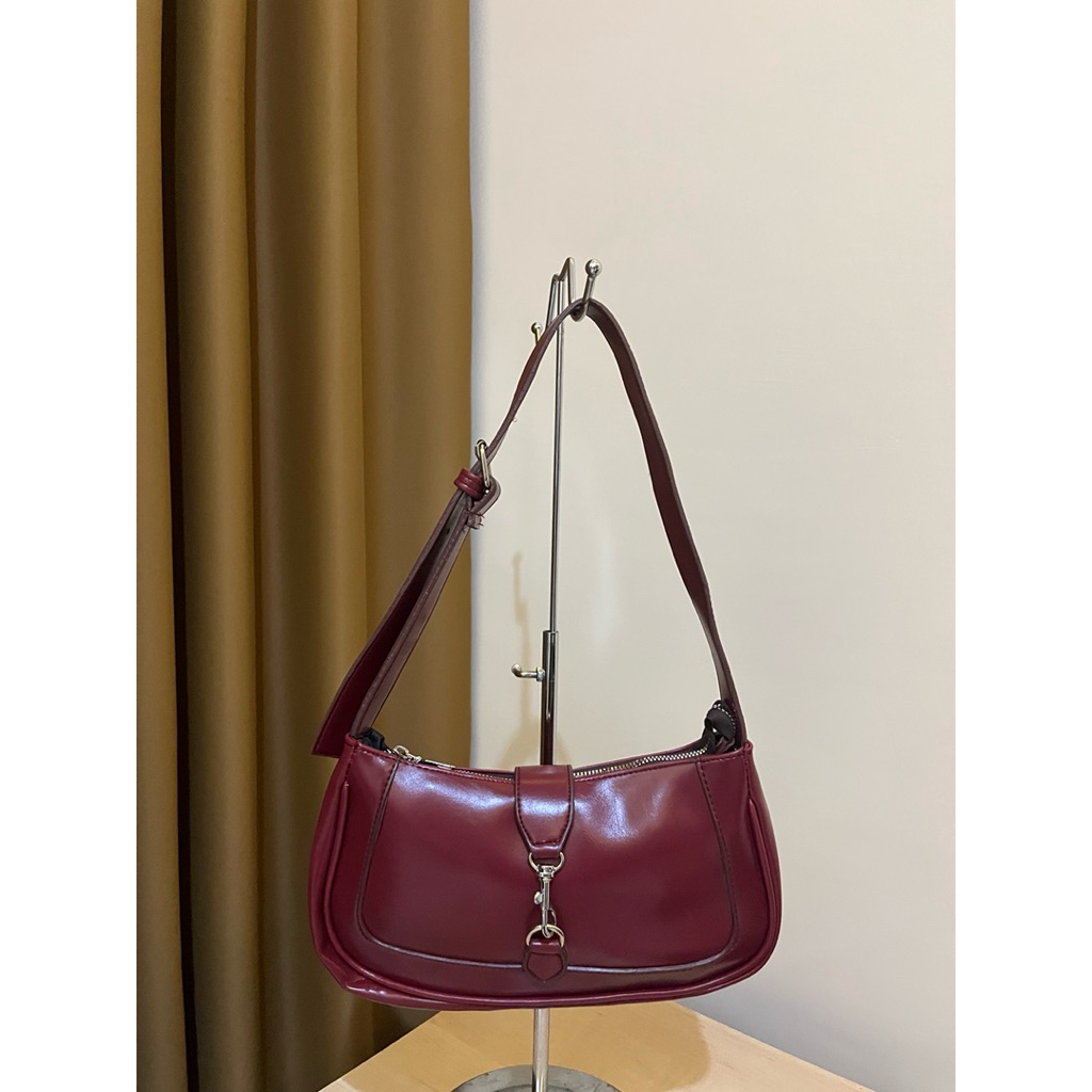 tas bahu wanita maroon merah shoulder bag tas