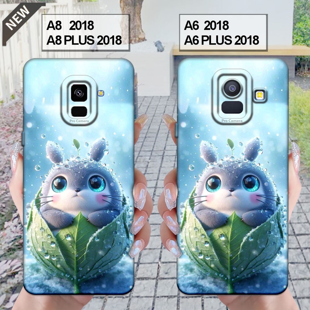 Case Samsung  A6 2018 | A6 PLUS 2018 - Samsung A8 2018 | A8 PLUS 2018 _Silikon casing hitam bening