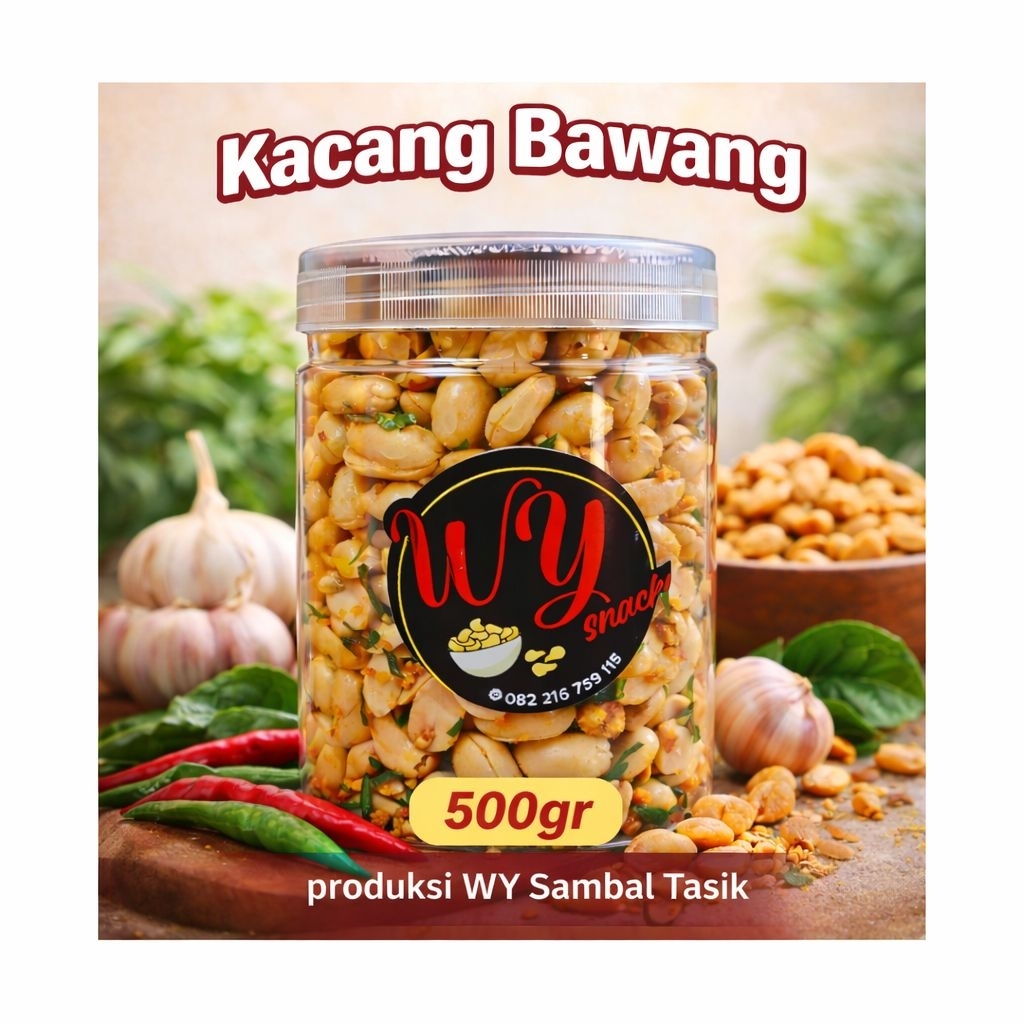 KACANG BAWANG PREMIUM 500gr, Kacang Besar+Toples