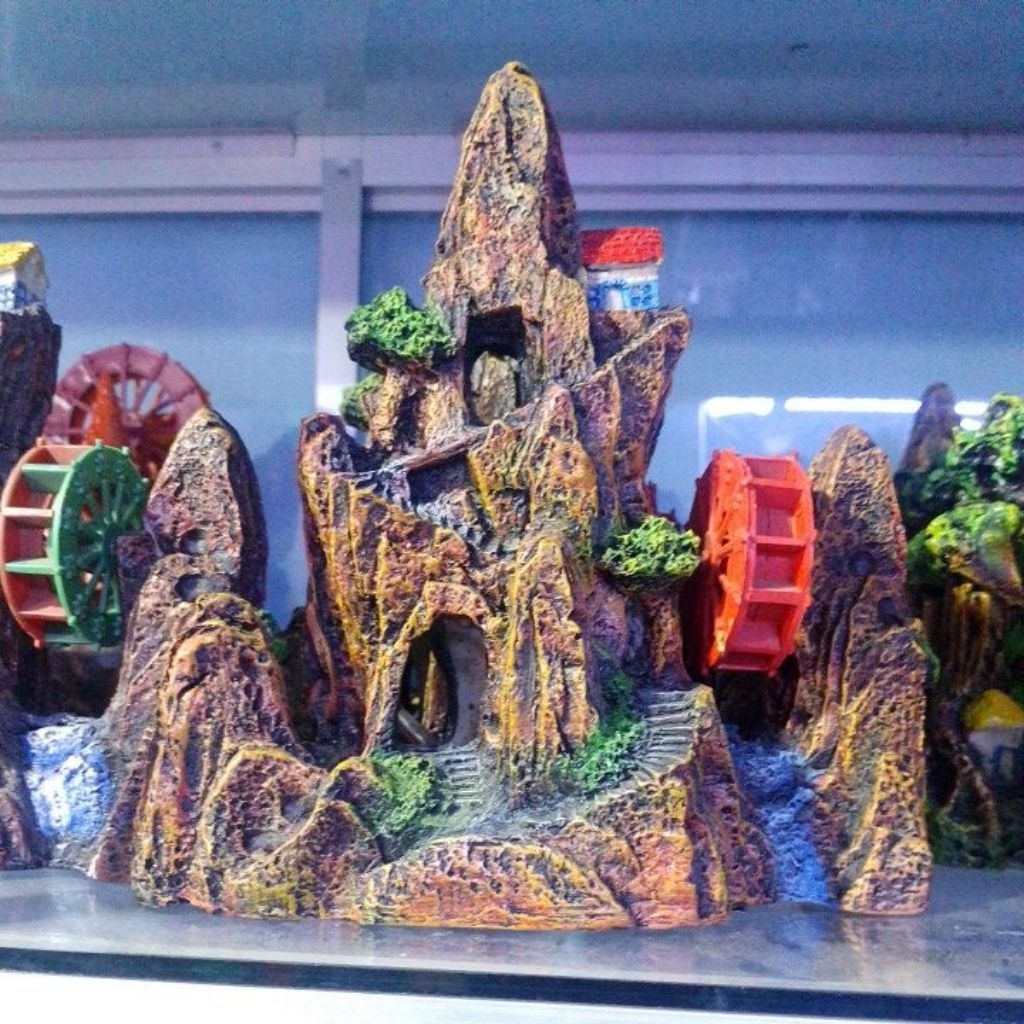 Tebing Kincir Hiasan dekorasi aquarium bahan resin size besar