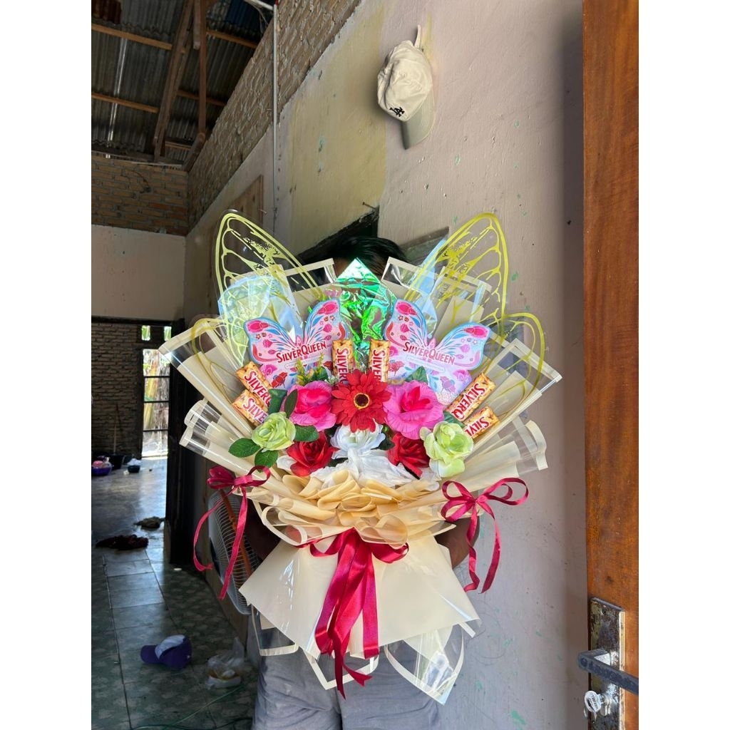 buket Valentine buket kupu-kupu buket bunga buket besar buket Valentine jumbo buket SilverQueen buke