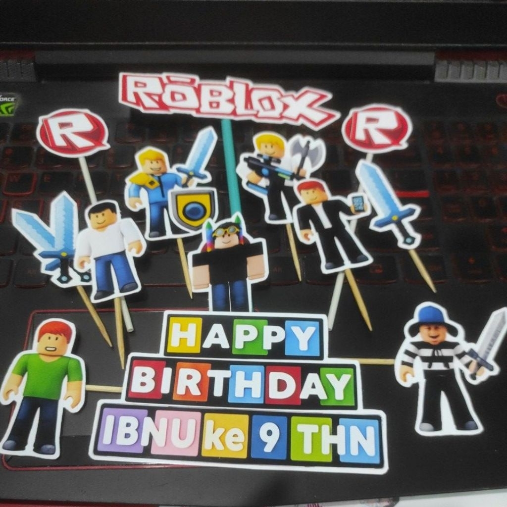 cake topper hiasan kue roblox pedang sword 200126robux