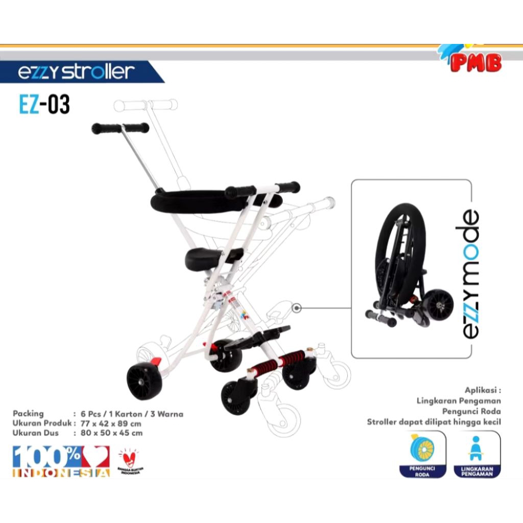 ezzy stroller PMB kursi dorong baby roda 5