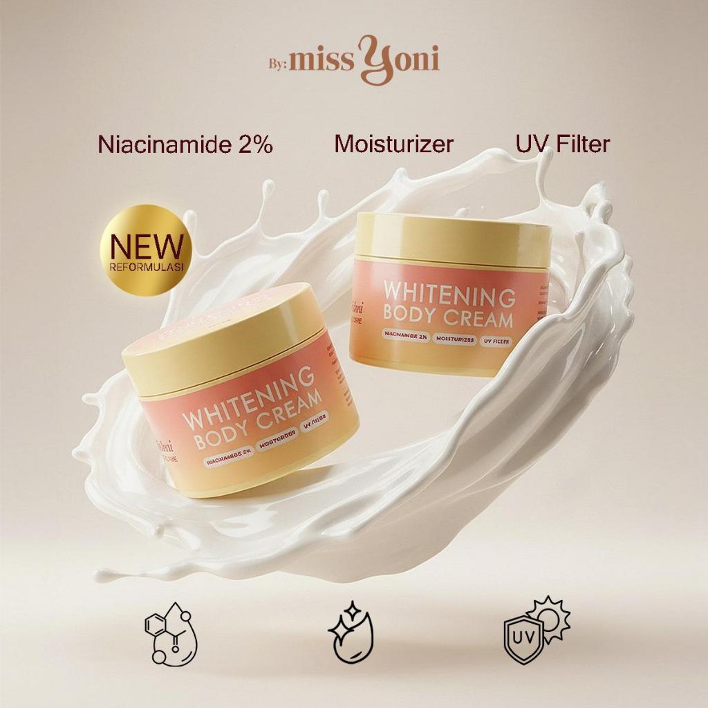 YONI SKIN CARE - BUNDLE ISI 2 WHITENING BODY CREAM 250gr WITH UV FILTER "Perawatan Tubuh" | S 127