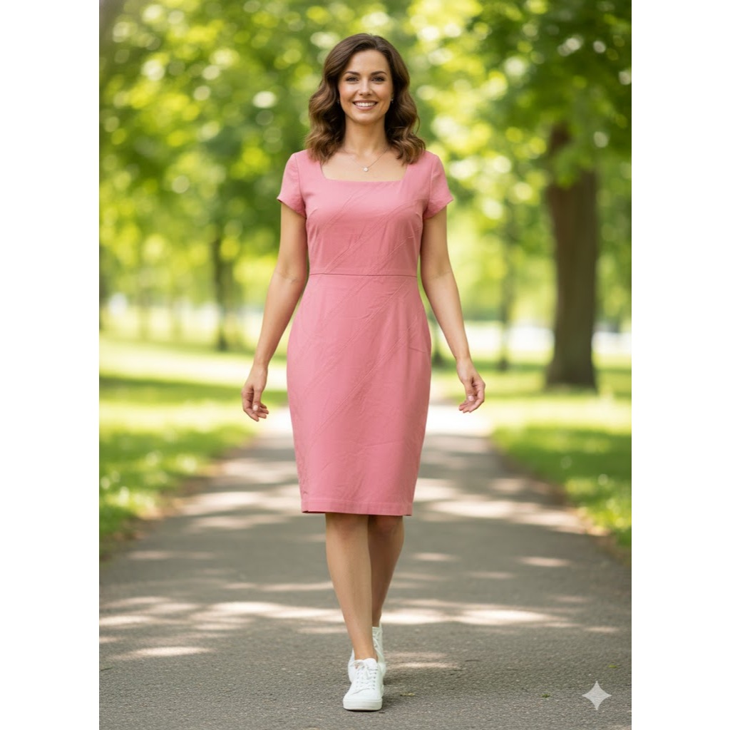 dress a bodycon a.byer orange peach gaun polos midi branded wanita