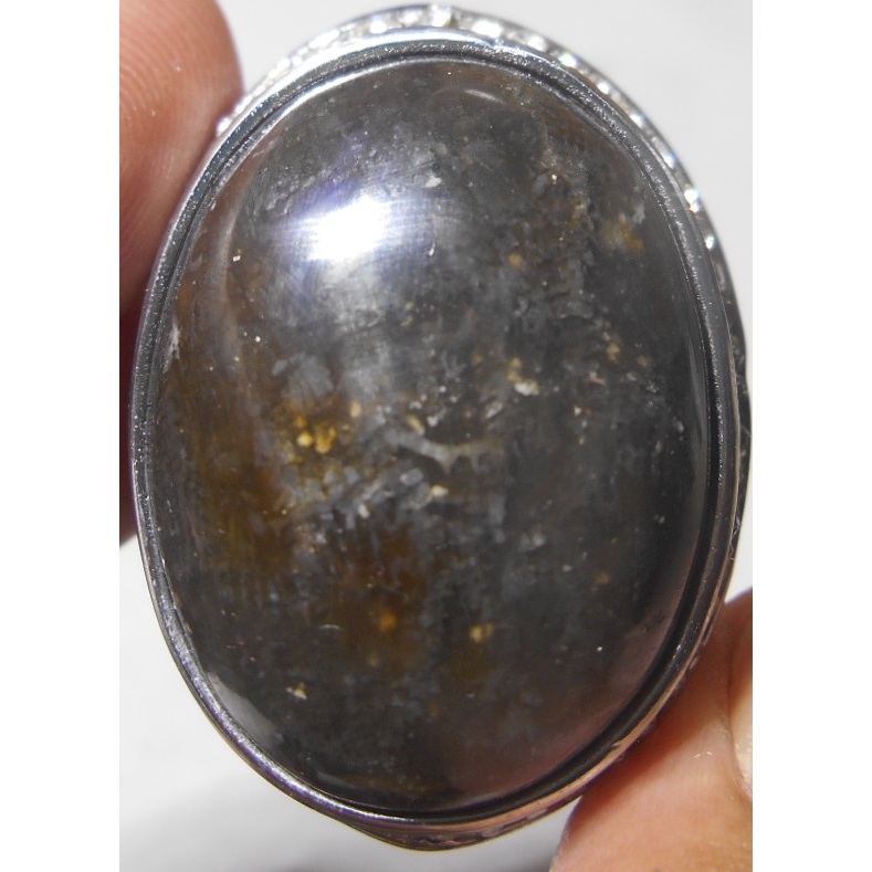 cincin akik garut teratai hitam kristal unik