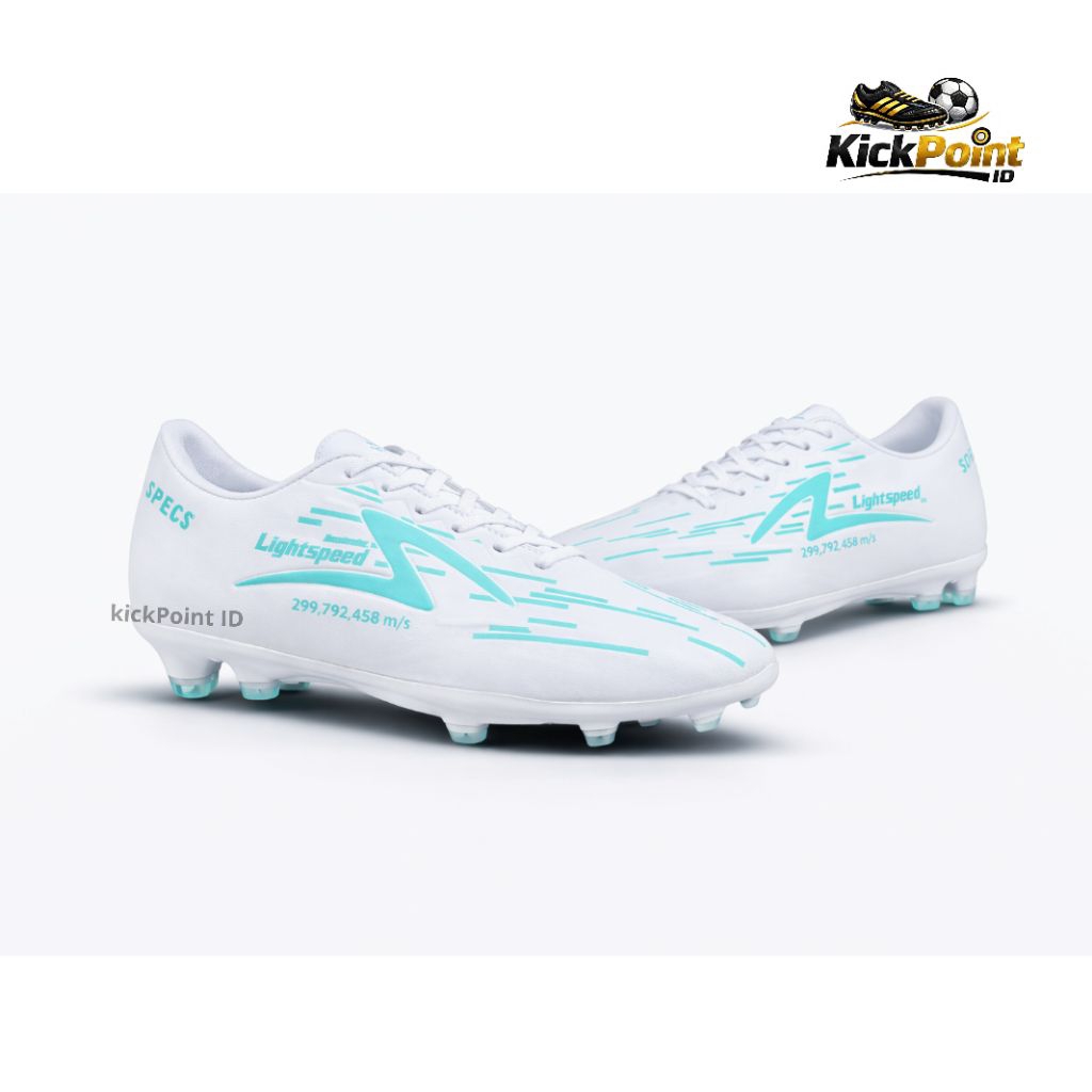 TERBARU Sepatu Bola Anak Dewasa Specs Light Speed Reborn Grade Original - PUTIH HIJAU SKY