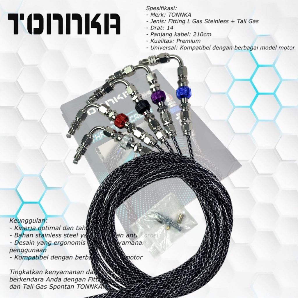 Tali kabel gas fitting L steinless universal cocok semua Gas spontan